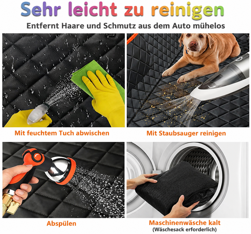 Hochwertige Hunde-Hängematte für Rückbank und Kofferraum