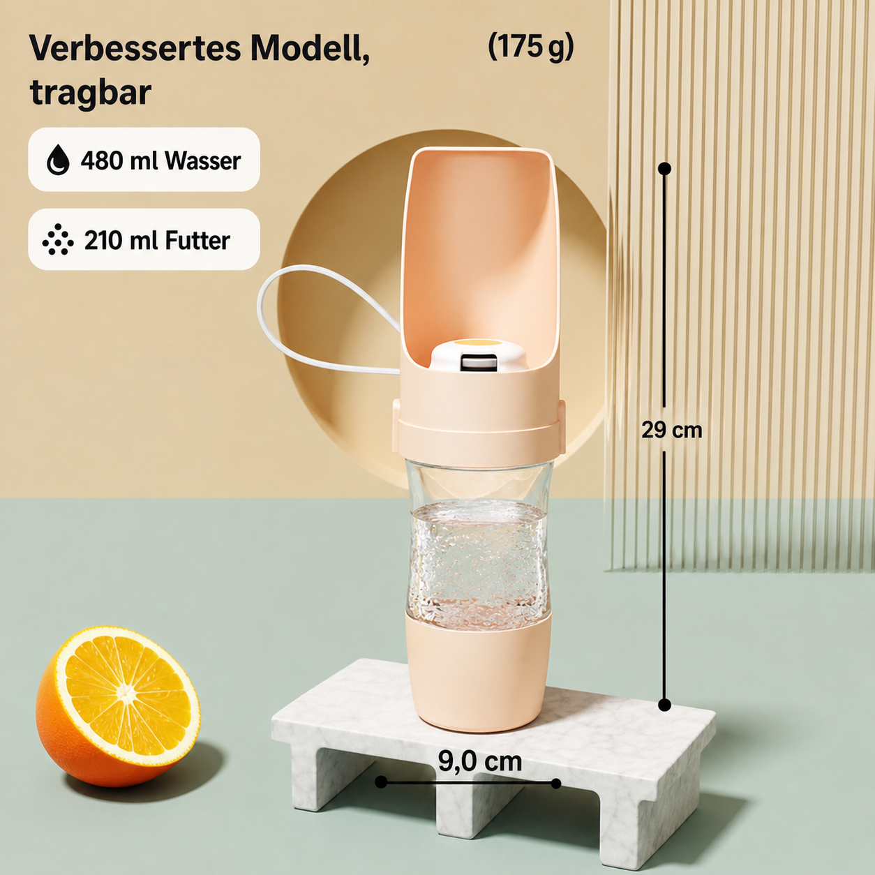 2 in 1 tragbare Trinkflasche
