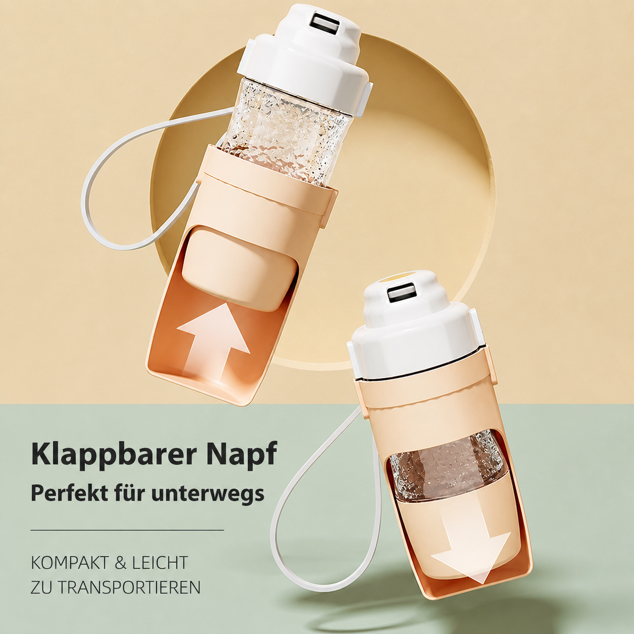 2 in 1 tragbare Trinkflasche