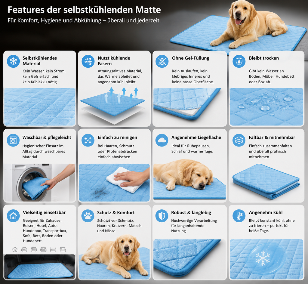 Selbstkühlende Hundematte