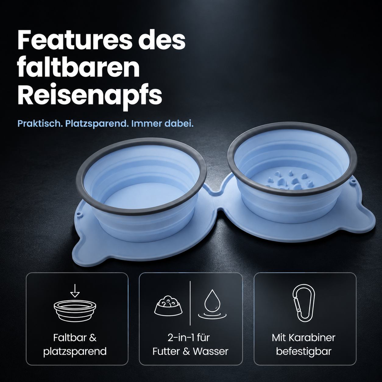 Faltbarer 2 in 1 Reisenapf